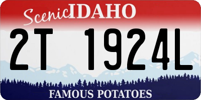ID license plate 2T1924L