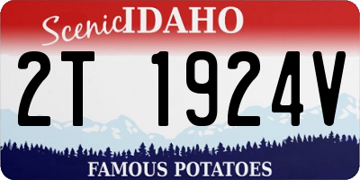 ID license plate 2T1924V