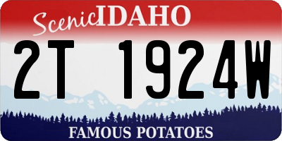 ID license plate 2T1924W