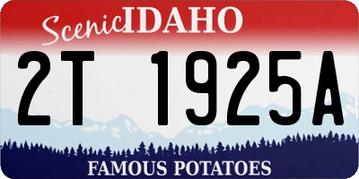 ID license plate 2T1925A