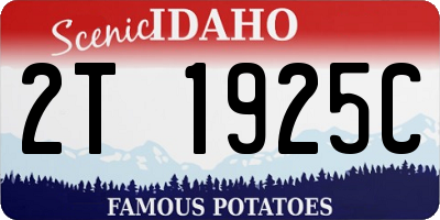 ID license plate 2T1925C