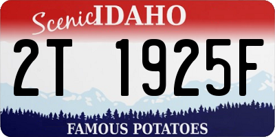 ID license plate 2T1925F