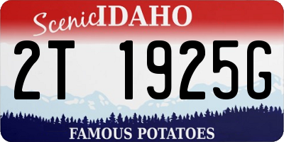 ID license plate 2T1925G