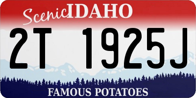 ID license plate 2T1925J