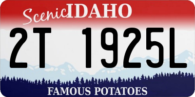 ID license plate 2T1925L