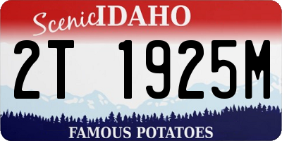 ID license plate 2T1925M