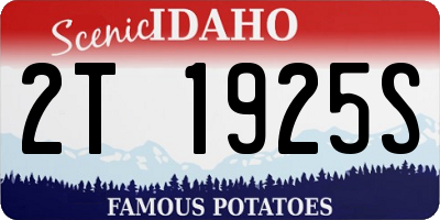 ID license plate 2T1925S