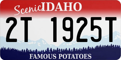 ID license plate 2T1925T