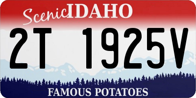 ID license plate 2T1925V