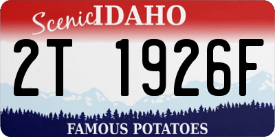 ID license plate 2T1926F