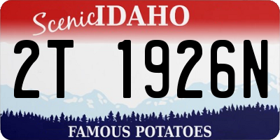ID license plate 2T1926N