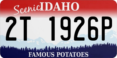 ID license plate 2T1926P