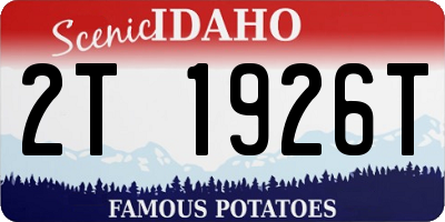 ID license plate 2T1926T