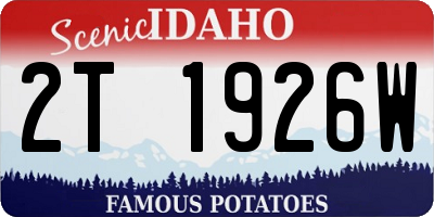 ID license plate 2T1926W