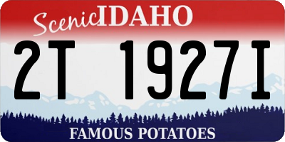 ID license plate 2T1927I