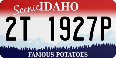 ID license plate 2T1927P