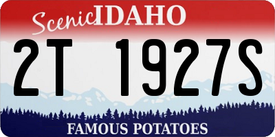 ID license plate 2T1927S