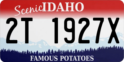 ID license plate 2T1927X