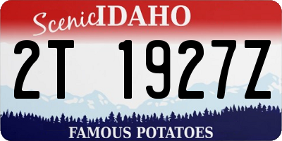 ID license plate 2T1927Z