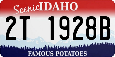 ID license plate 2T1928B
