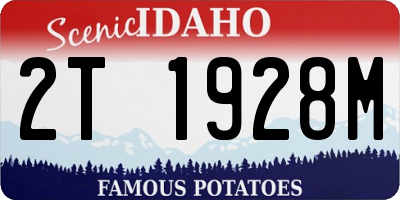 ID license plate 2T1928M