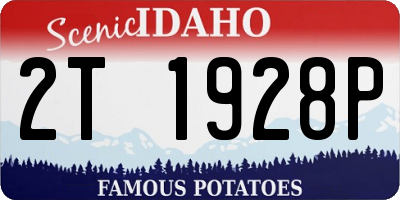 ID license plate 2T1928P