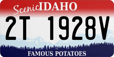 ID license plate 2T1928V