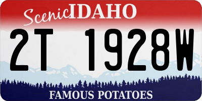 ID license plate 2T1928W