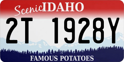 ID license plate 2T1928Y