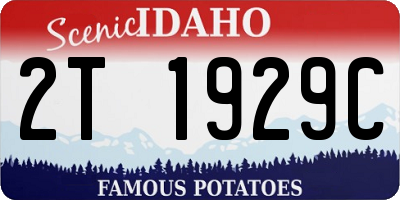 ID license plate 2T1929C