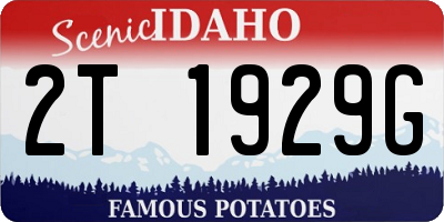 ID license plate 2T1929G