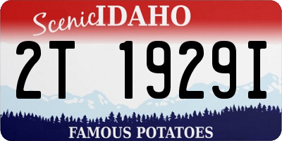 ID license plate 2T1929I