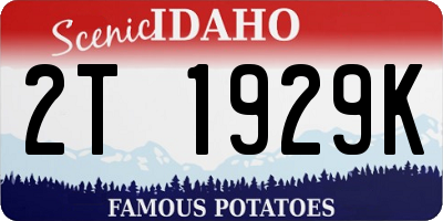 ID license plate 2T1929K