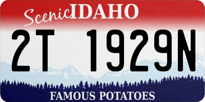 ID license plate 2T1929N