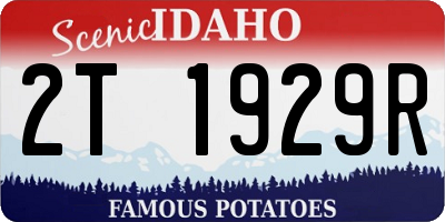 ID license plate 2T1929R