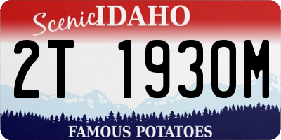 ID license plate 2T1930M