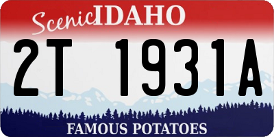 ID license plate 2T1931A