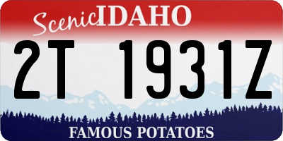 ID license plate 2T1931Z
