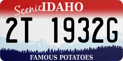 ID license plate 2T1932G