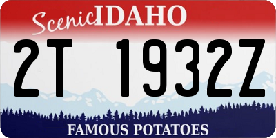 ID license plate 2T1932Z