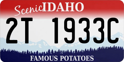 ID license plate 2T1933C
