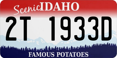 ID license plate 2T1933D