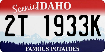 ID license plate 2T1933K