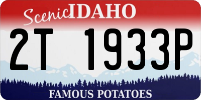 ID license plate 2T1933P