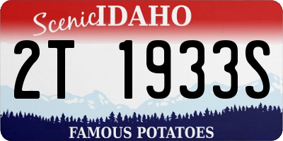 ID license plate 2T1933S