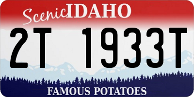 ID license plate 2T1933T