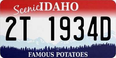 ID license plate 2T1934D