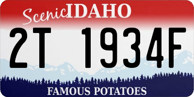 ID license plate 2T1934F
