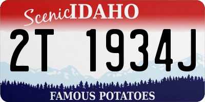 ID license plate 2T1934J