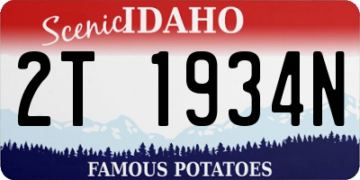 ID license plate 2T1934N